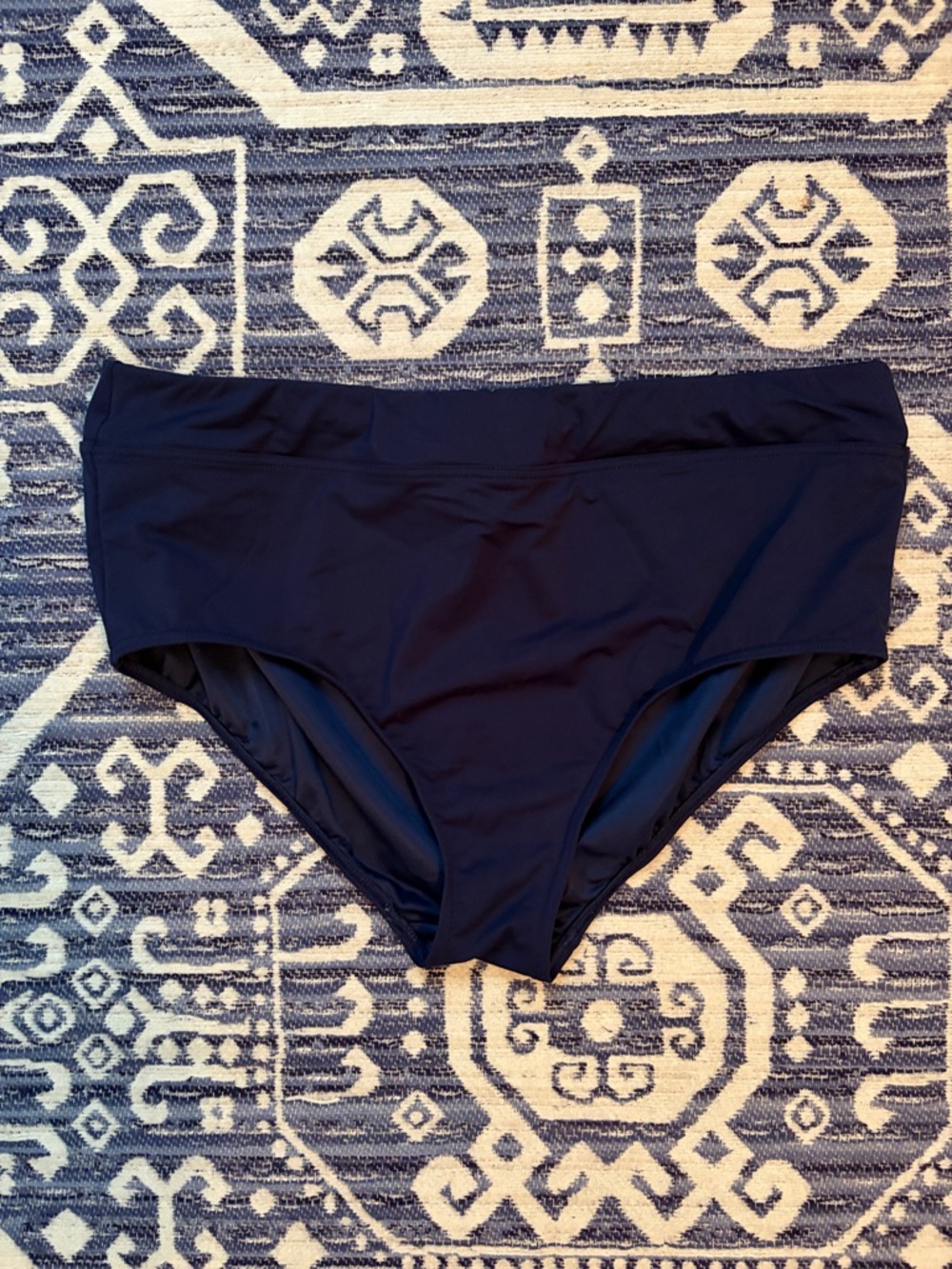 Lands' End Navy High-Waist Bikini Bottom